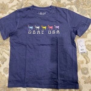 GOAT USA Navy T-Shirt with Colorful Goat Design